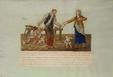 A párizsi Templom kerület egy női polgárának őszintesége (guache)